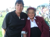 Aunty Irihapeti Pou Kuia Irihapeti Pou & Michelle Hudson enjoying the day at Rawene
